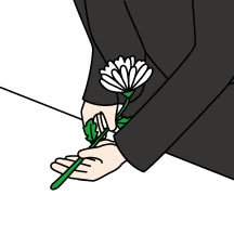 献花のマナー葬儀のマナー作法やわらぎ斎場画像イラスト